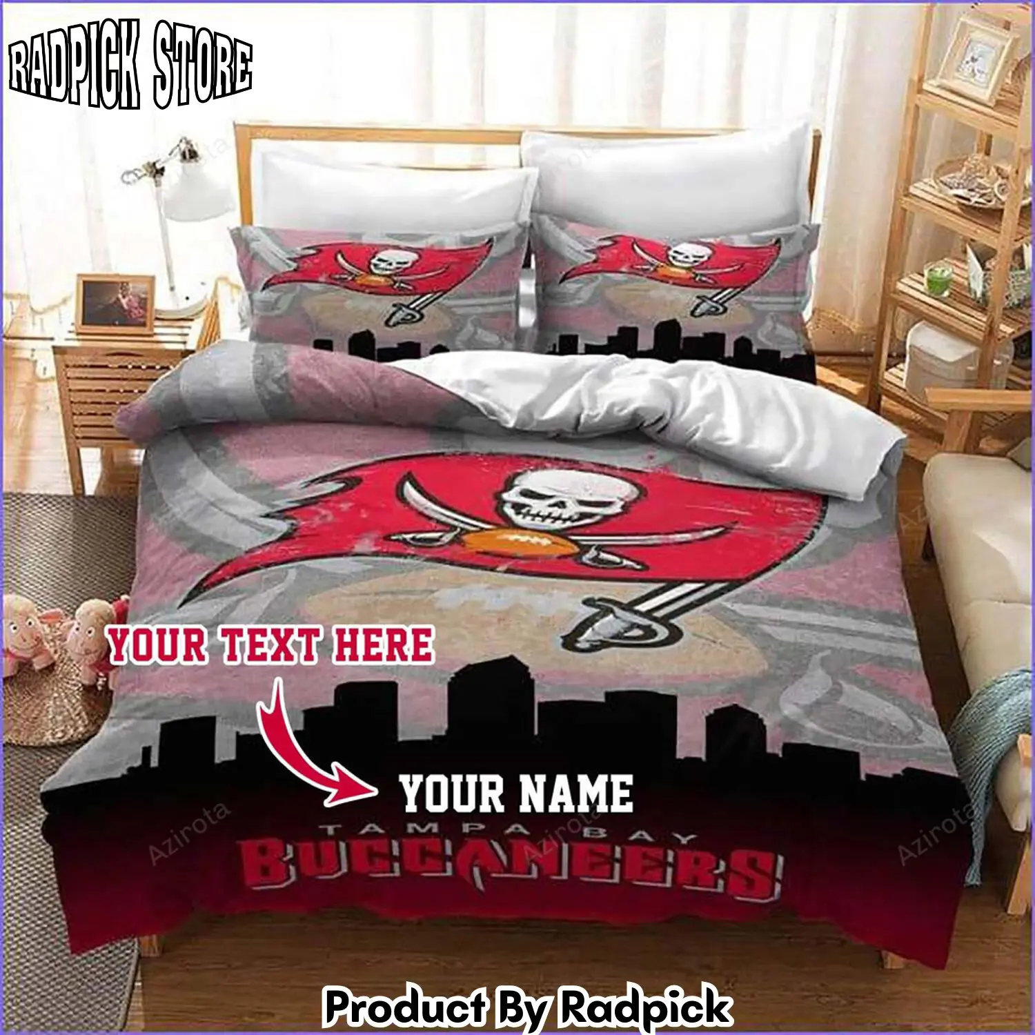 Radpick arizona cardinals 32 football personalized custom bedding sets king queen twin bedding set rp3278717